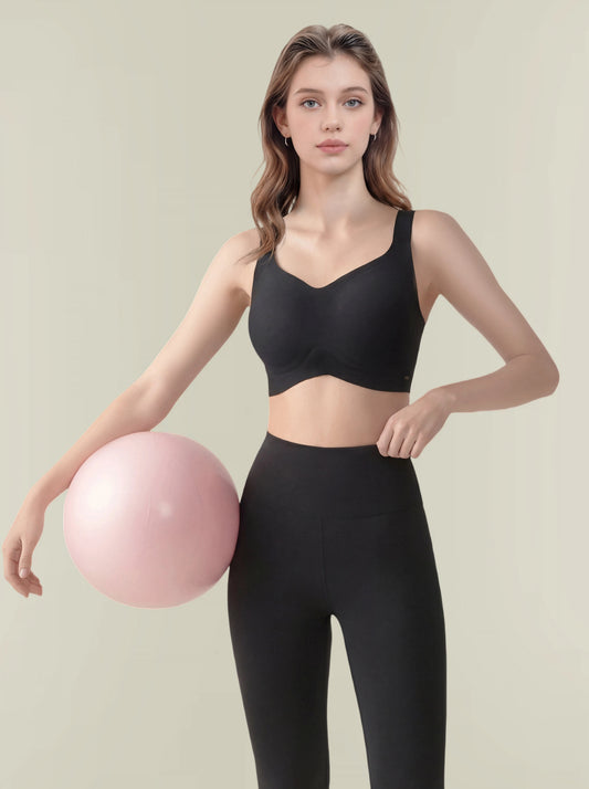 High Support Seamless Sports Bra - Wide Adjustable Straps & No Bounce