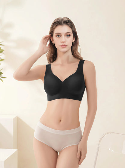Wide-Strap No-Wire Bra - Invisible Support for Everyday Wear