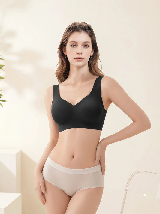 Wide-Strap No-Wire Bra - Invisible Support for Everyday Wear
