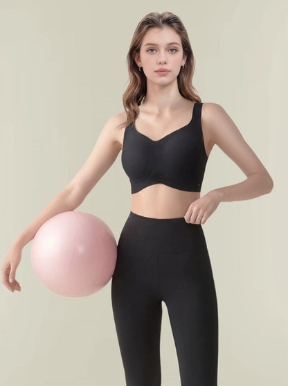 High Support Seamless Sports Bra - Wide Adjustable Straps & No Bounce