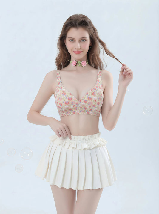 Cute Floral Seamless Bra - Gentle Support, All-Day Comfort & Sweet Aesthetic