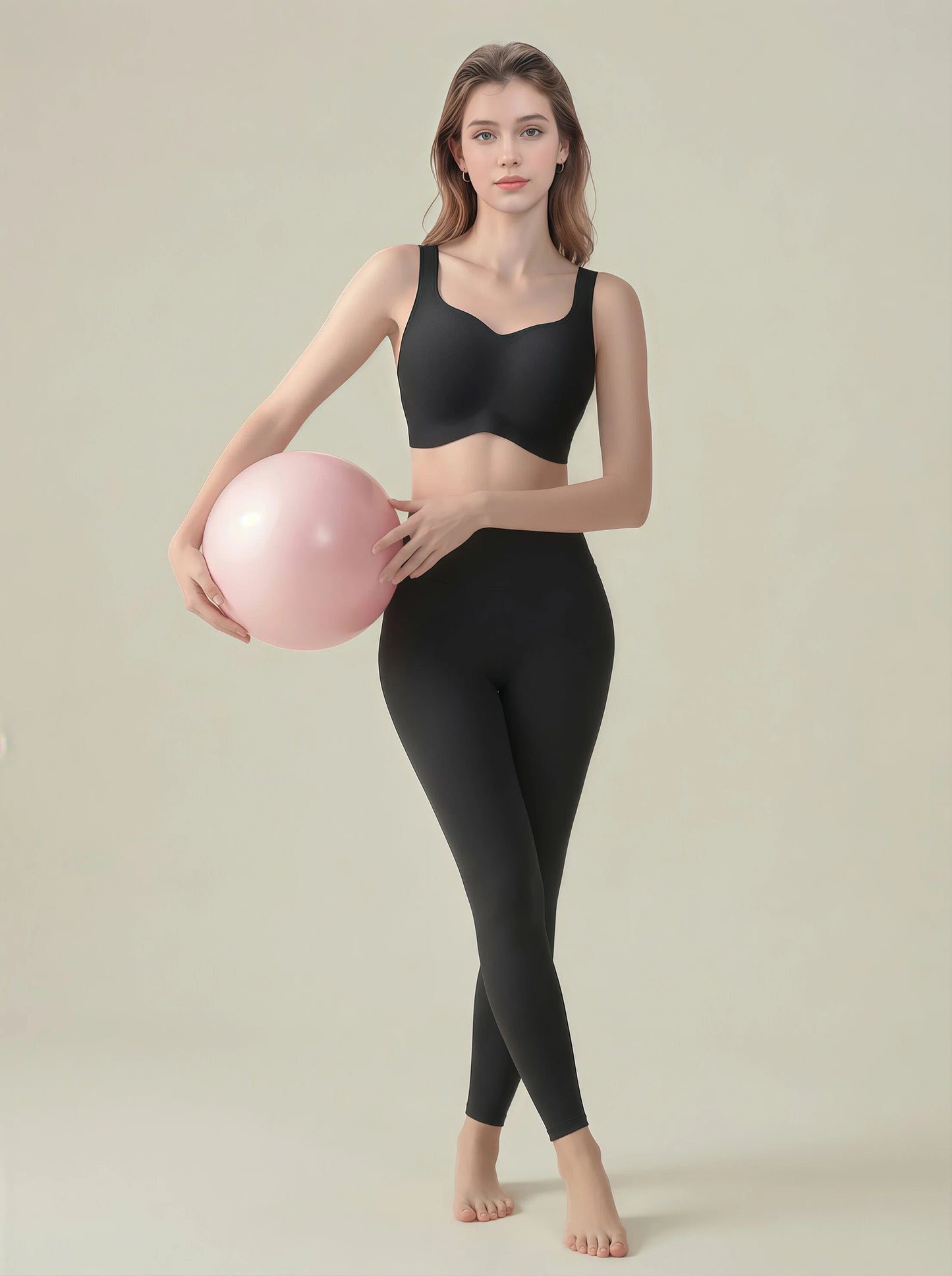 High Support Seamless Sports Bra - Wide Adjustable Straps & No Bounce