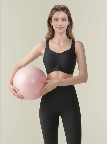 High Support Seamless Sports Bra - Wide Adjustable Straps & No Bounce