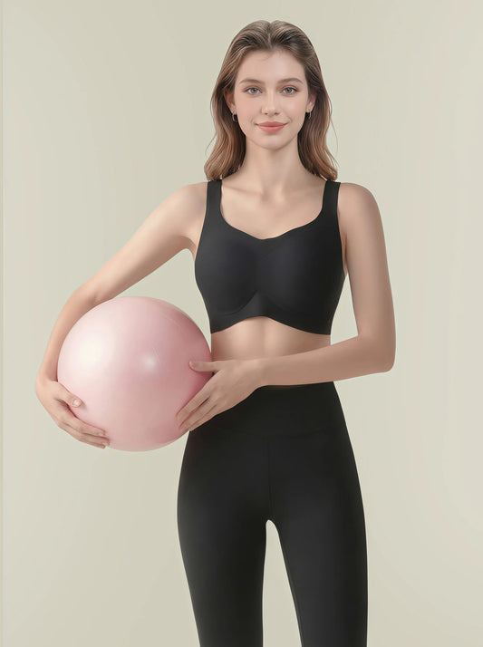 High Support Seamless Sports Bra - Wide Adjustable Straps & No Bounce