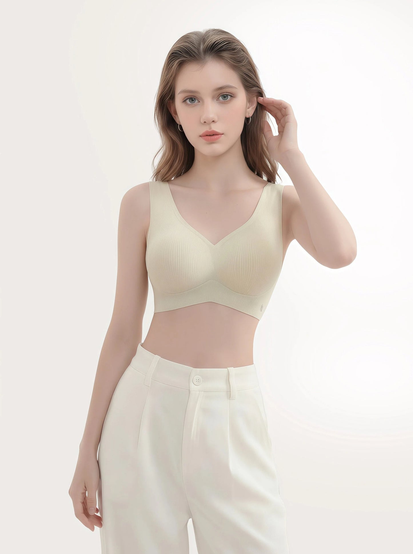 Ultra-Soft Ribbed Everyday Bra - U-Back Design, Seamless & Breathable