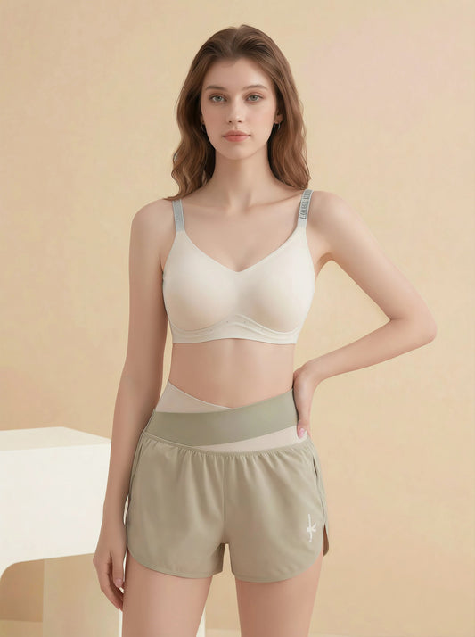 oga & Gym Sports Bra - Adjustable Letter Straps, Breathable & Lightweight